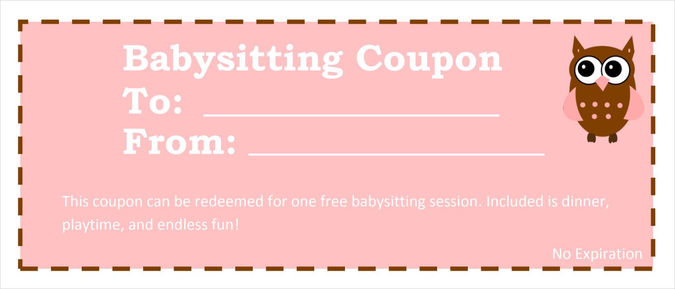 Blank Babysitting Coupon Template Blank Babysitting Coupon Template