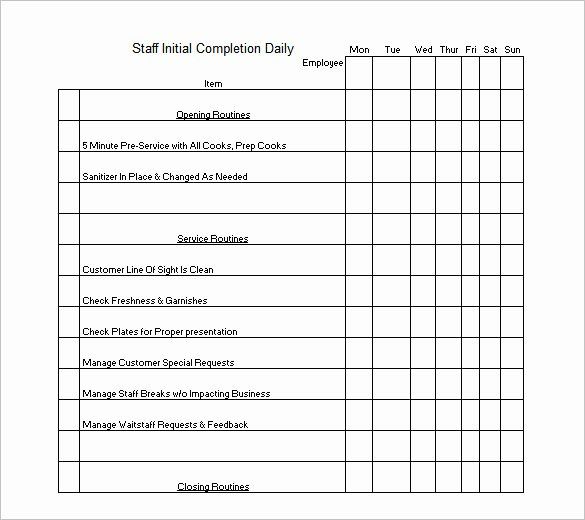 Blank Office Cleaning Schedule Template