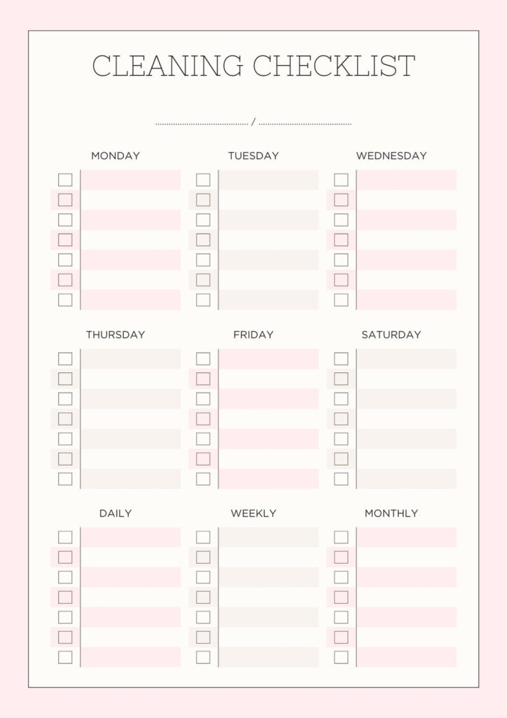 Office Cleaning Schedule Template