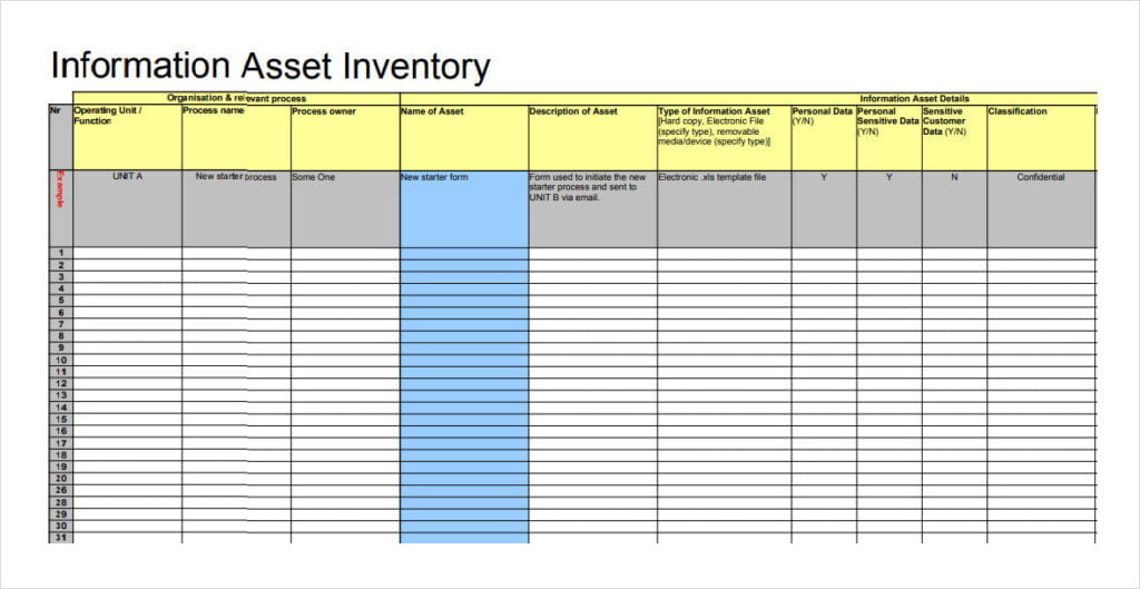 Printable Computer Inventory Template