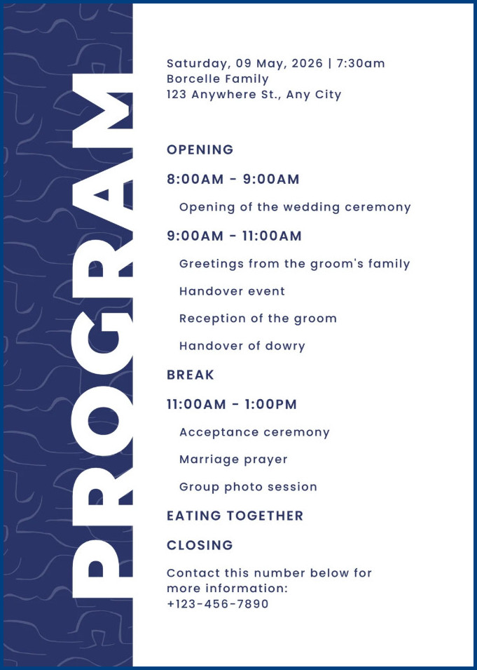 Event Program Template Example