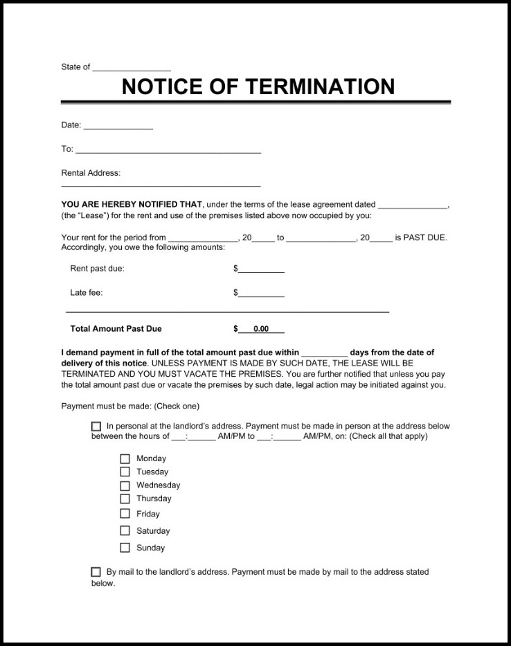 Eviction Notice Template Sample Eviction Notice Template Sample