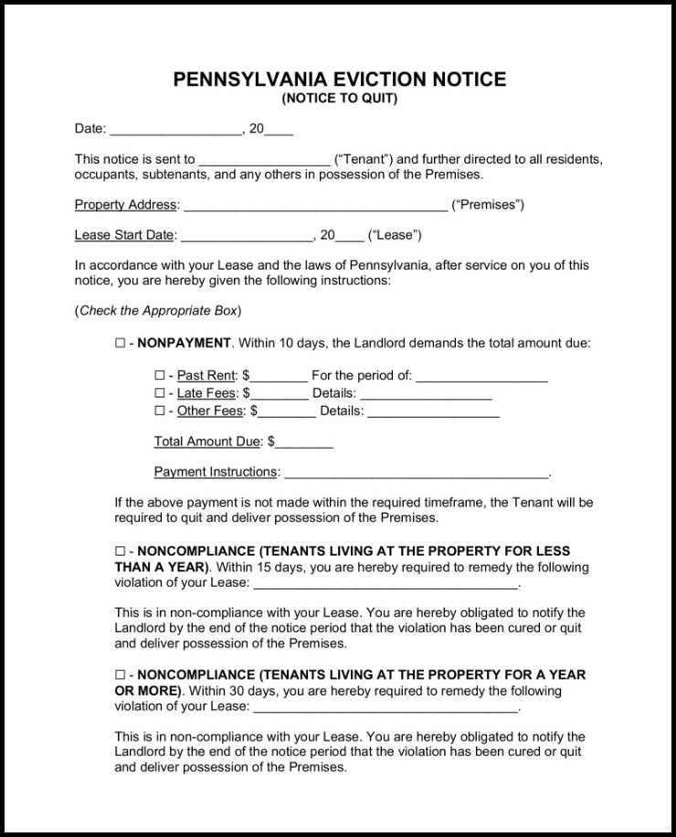 Eviction Notice Template Eviction Notice Template