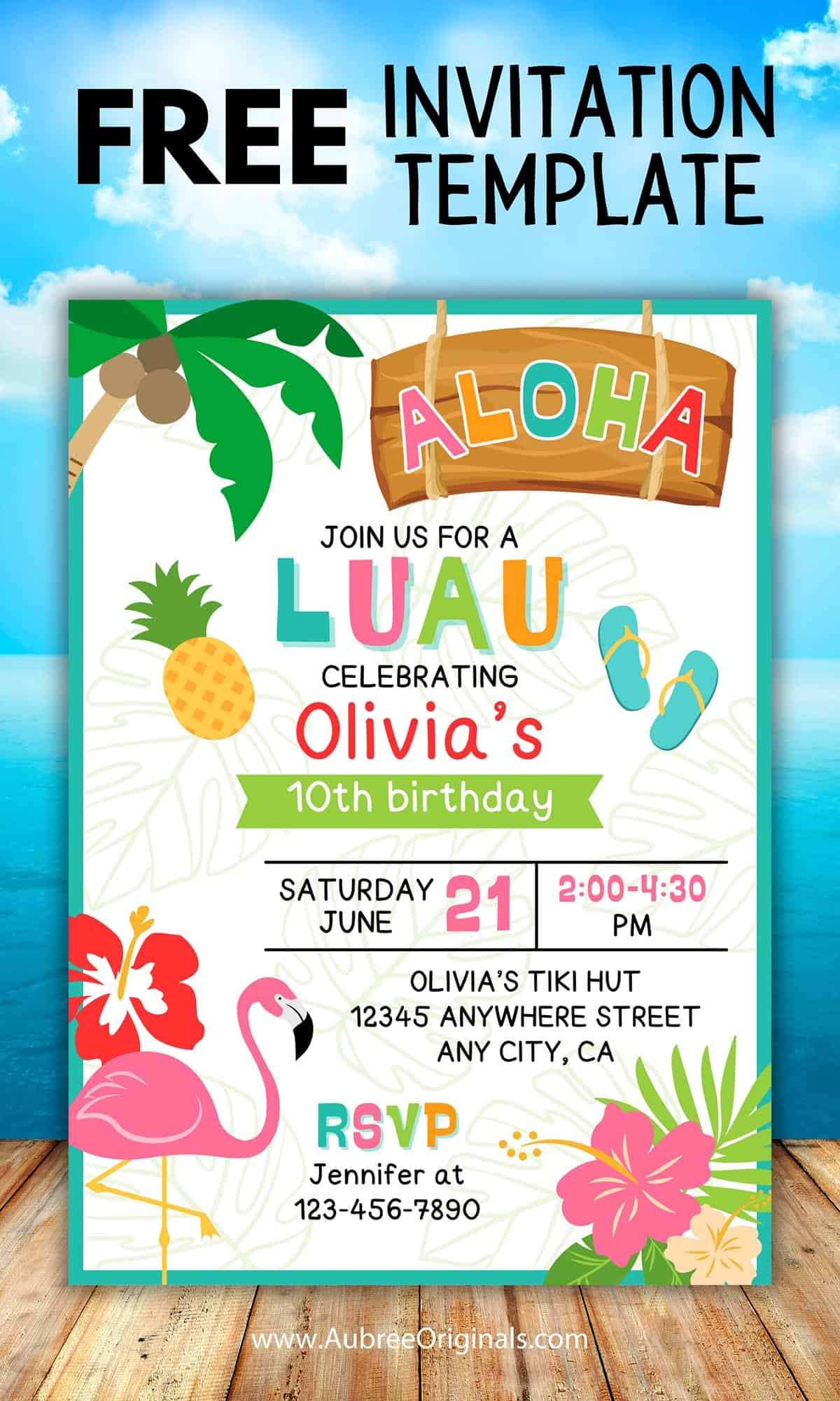 Example Luau Party Invitation Template Example Luau Party Invitation Template