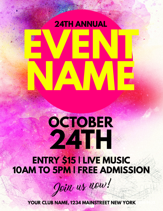 Example of Event Flyer Template Example of Event Flyer Template