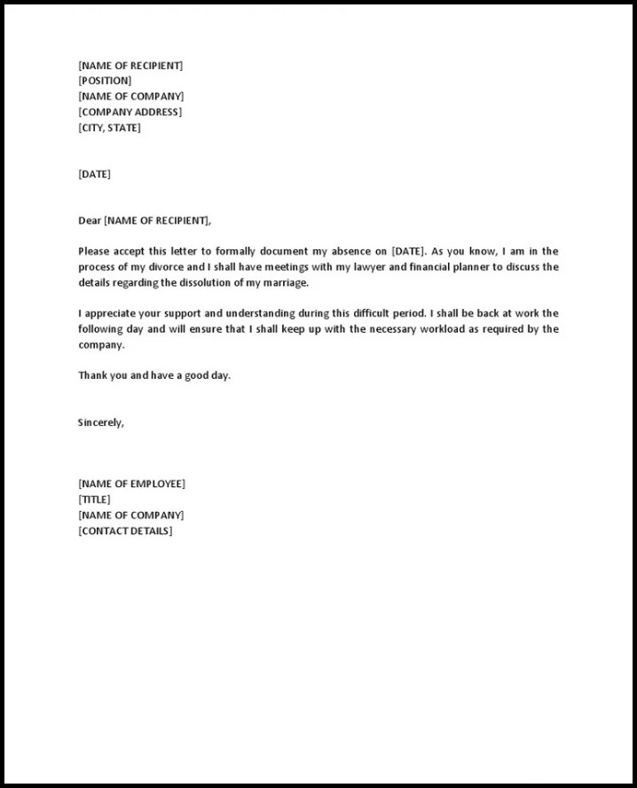 Example of Excuse Letter Template Example of Excuse Letter Template