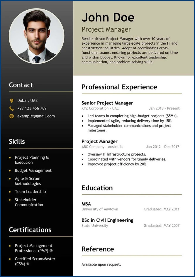 Example of Executive Resume Template