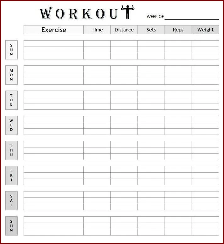 Example of Exercise Planning Template
