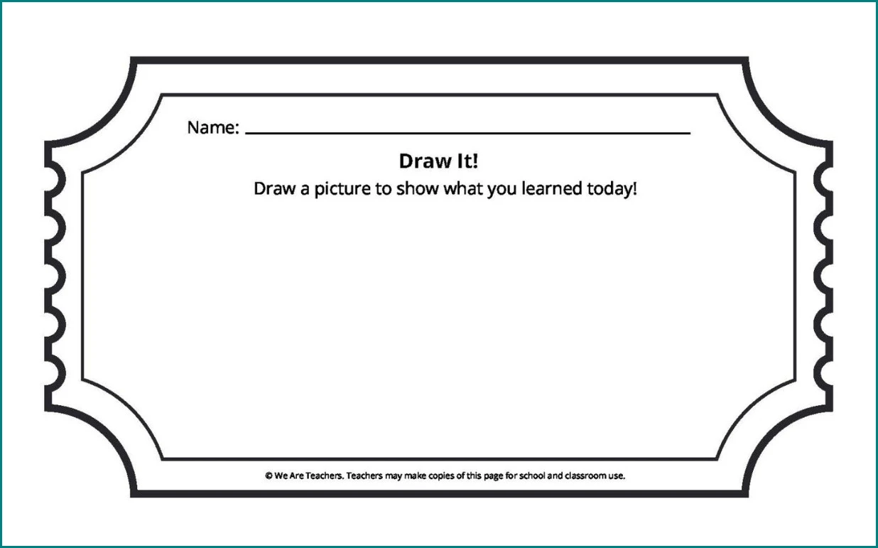 Example of Exit Ticket Template
