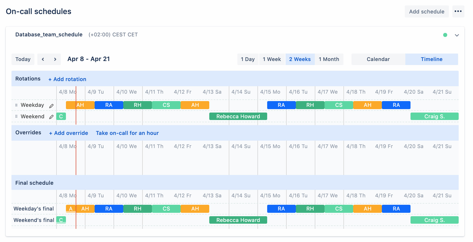 Example of On Call Schedule Template Example of On Call Schedule Template