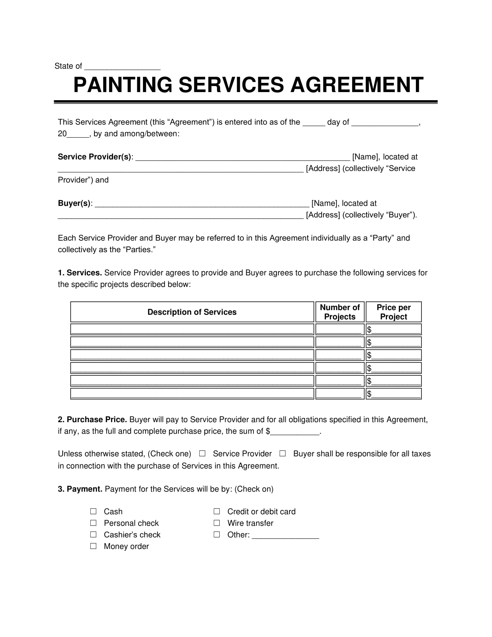 Example of Painting Agreement Template
