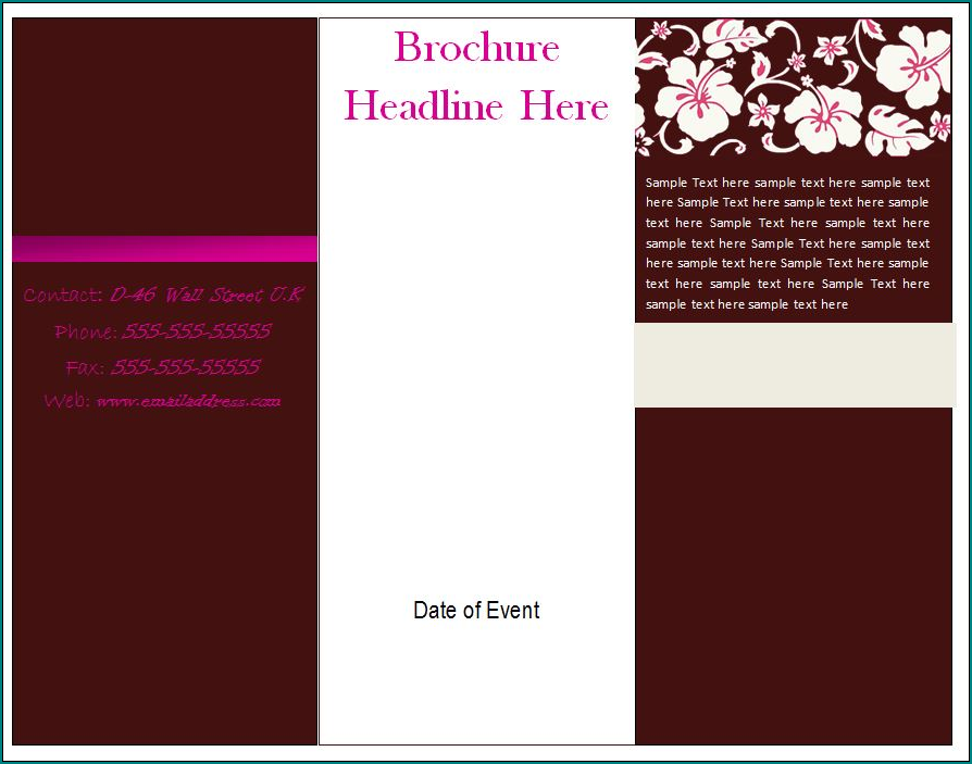 Example of Pamphlet Template Example of Pamphlet Template