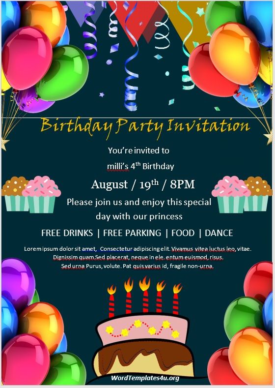 Example of Party Invitation Flyer Template Example of Party Invitation Flyer Template