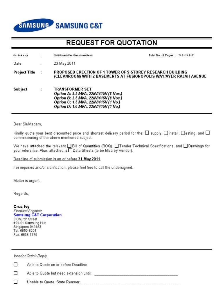 Example of Printable Quotation Letter Template Example of Printable Quotation Letter Template