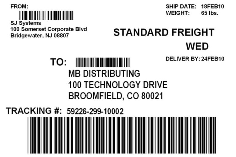 Editable Shipping Label Template (Word)