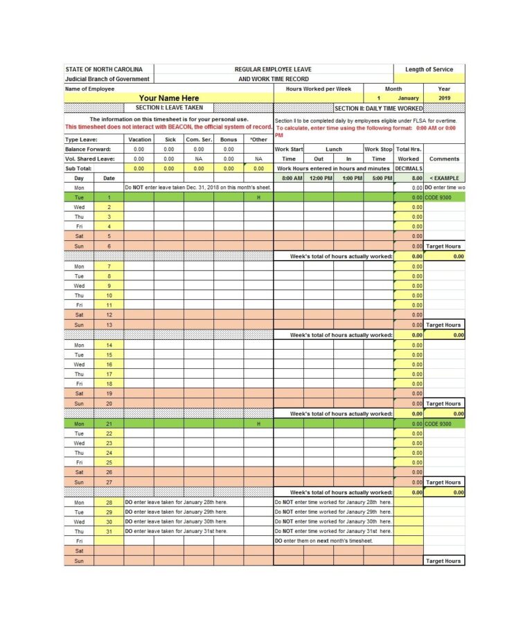 Vacation and Leave Tracker Template
