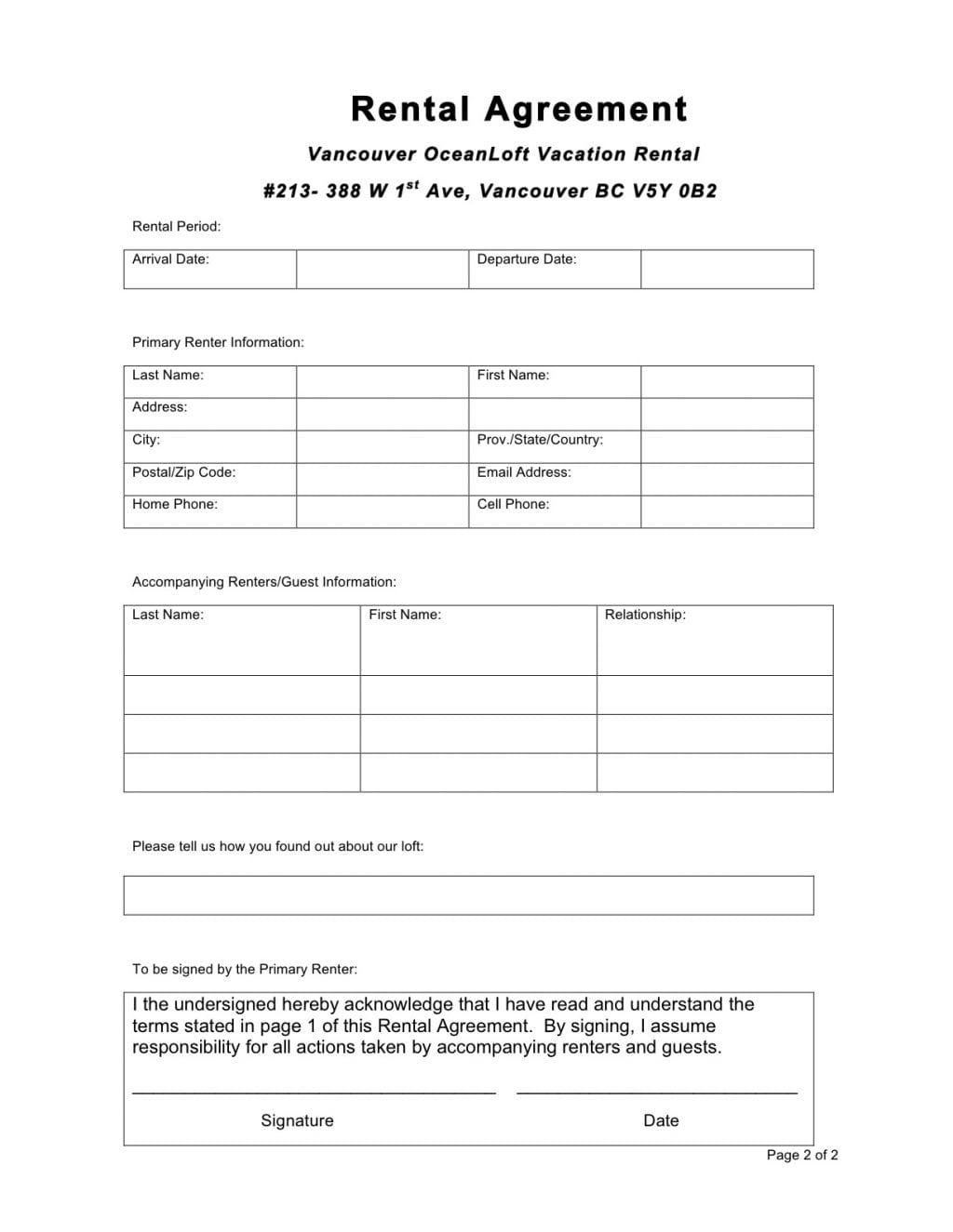 Example of Tenant Agreement Template Example of Tenant Agreement Template