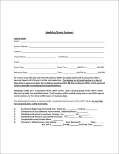 Free Printable Wedding Agreement Template
