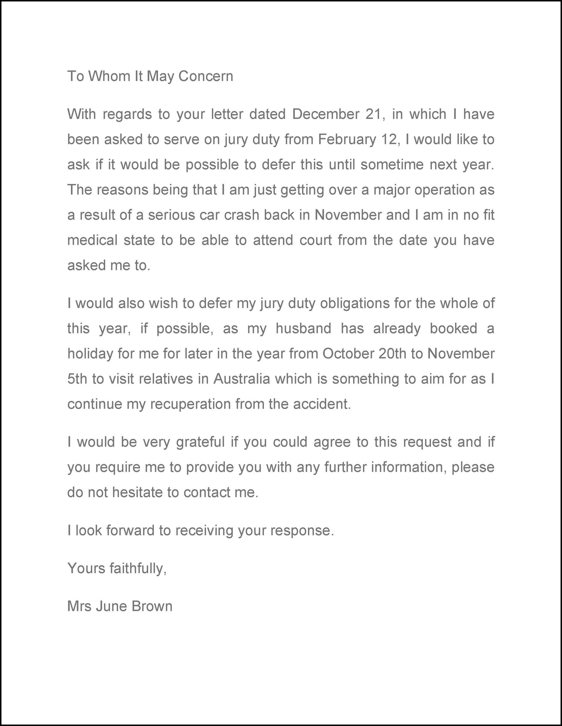 Excuse Letter Template Example Excuse Letter Template Example