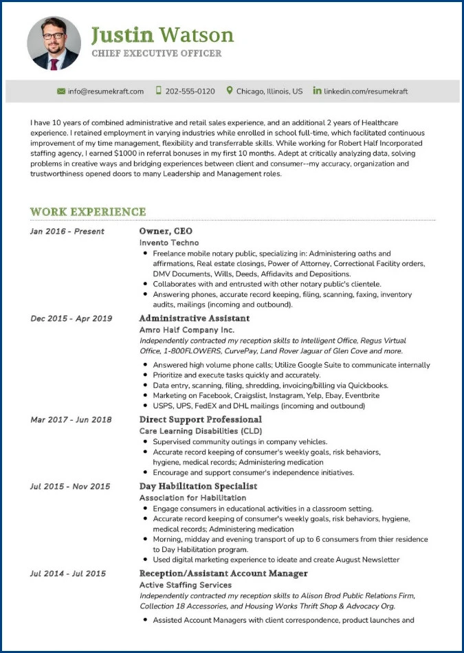 Executive Resume Template Sample