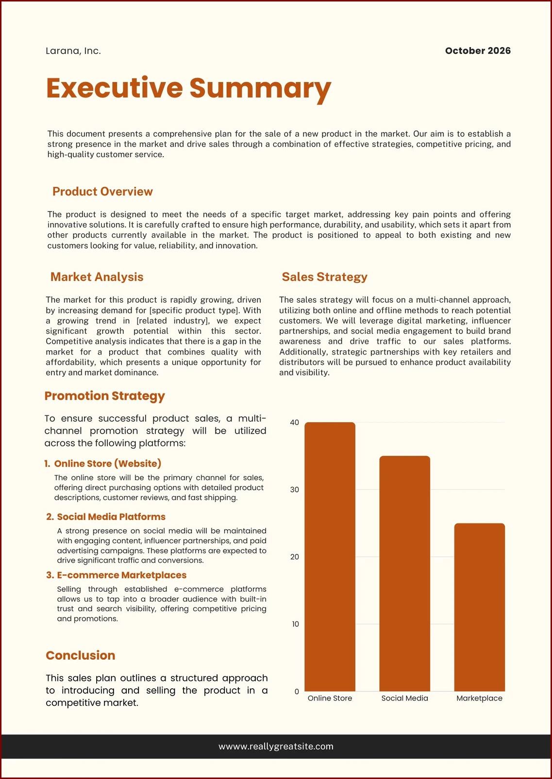 Executive Summary Template Sample