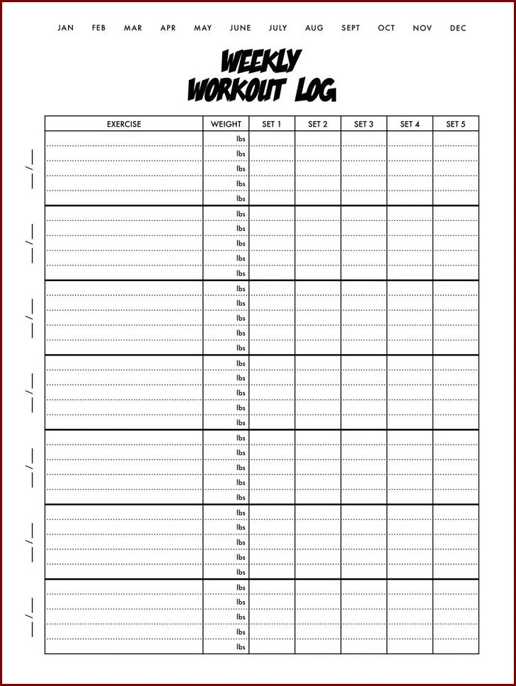 Exercise Planning Template Sample