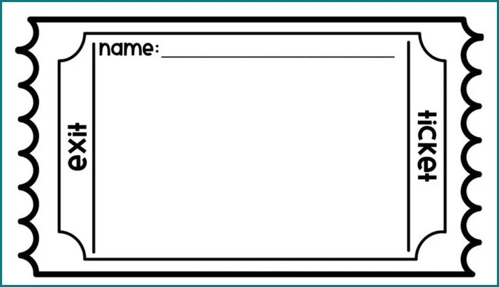 Exit Ticket Template Example