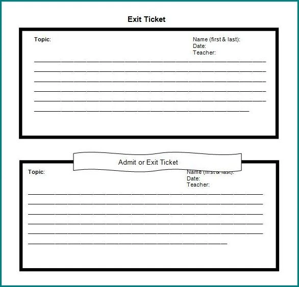 Exit Ticket Template