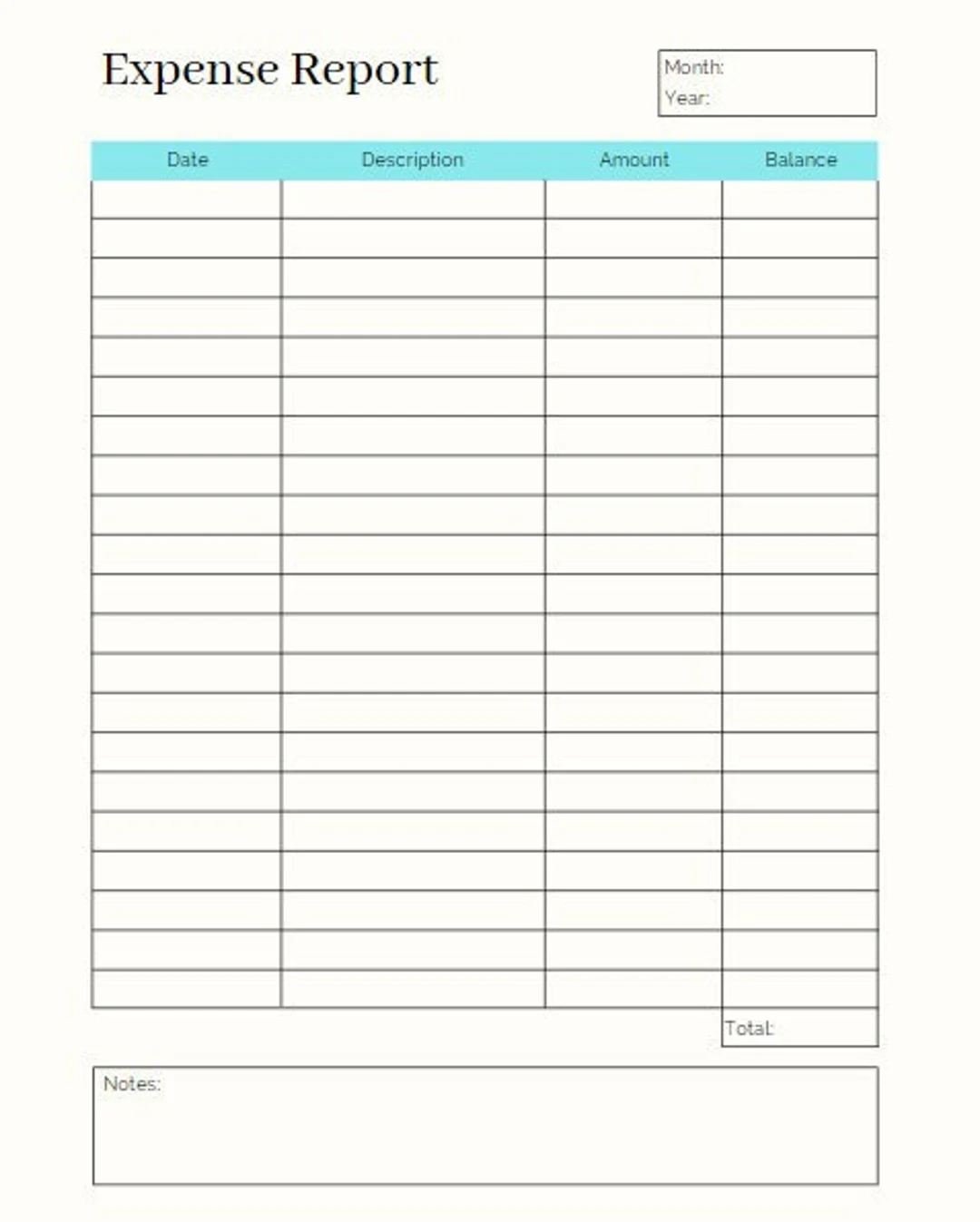 Expense Report Template