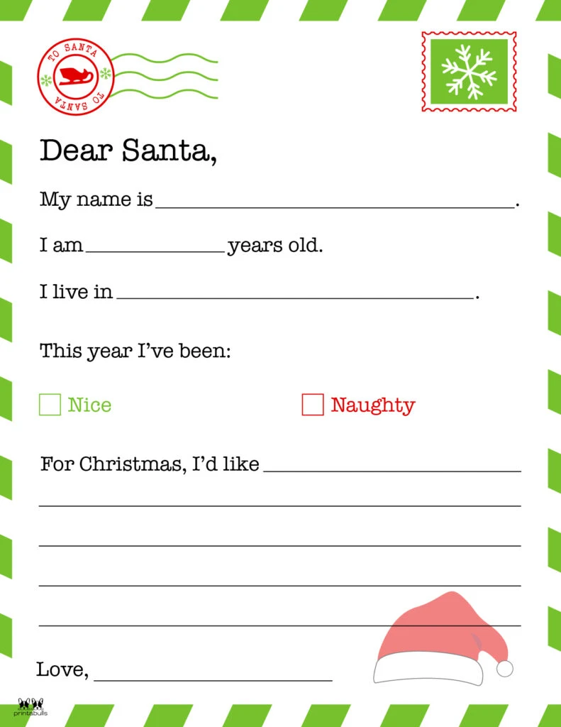Father Christmas Letter Template Example