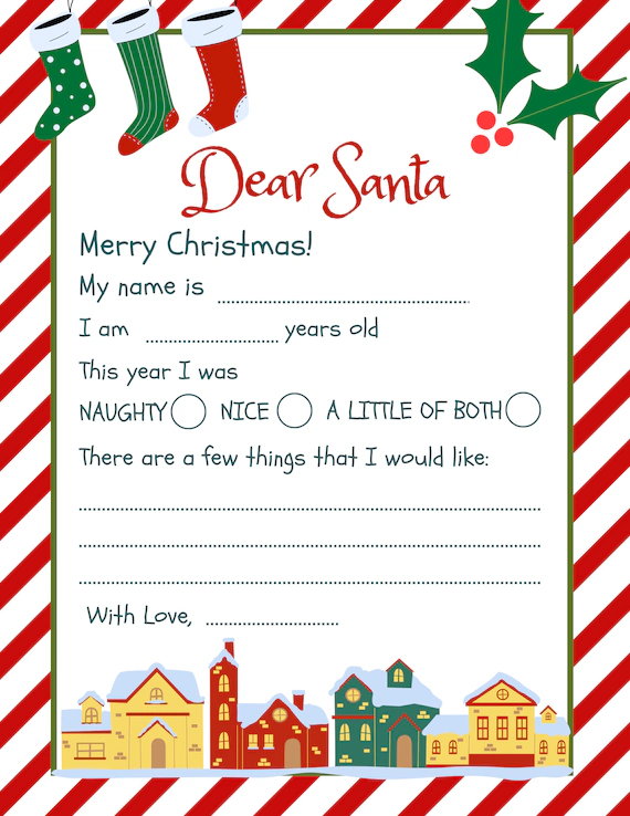 Father Christmas Letter Template Sample