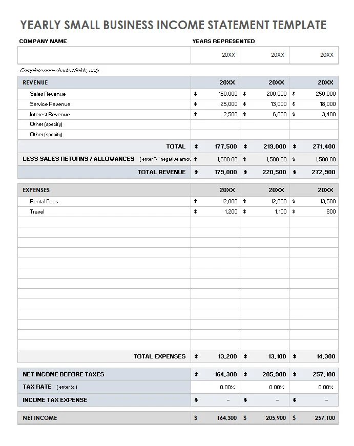 Financial Report Template Word