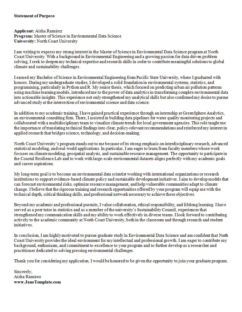 Graduate Letter of Intent Template Word