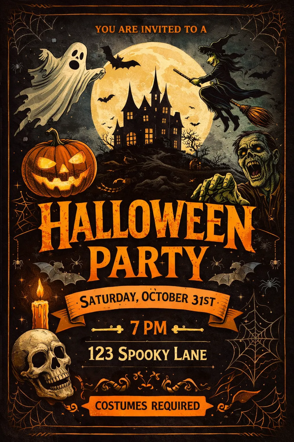 Halloween Party Invitation Template