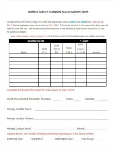 Family Reunion Agenda Template