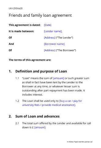 Loan Contract Between Friends Example Loan Contract Between Friends Example