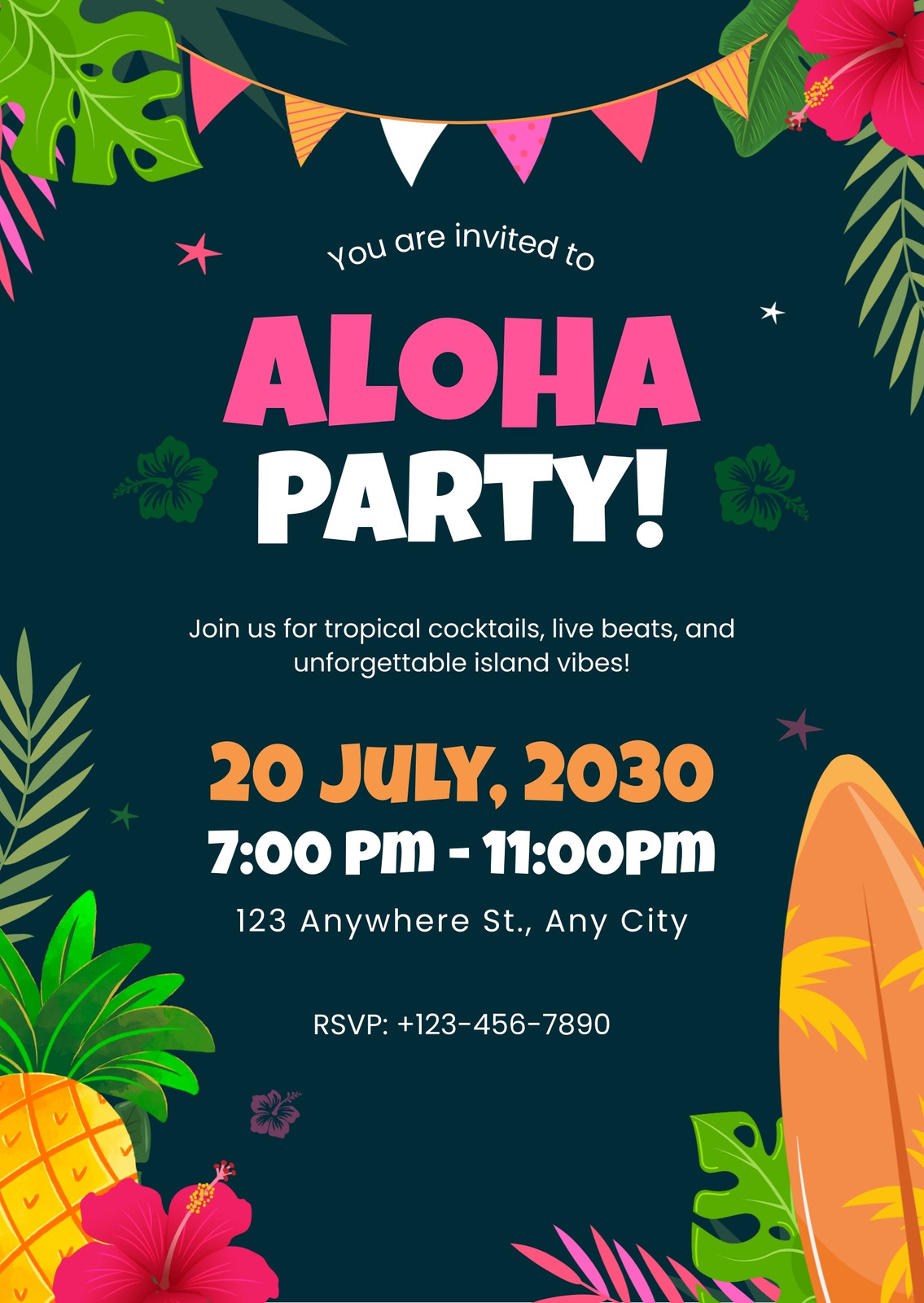 Luau Party Invitation Template Sample Luau Party Invitation Template Sample
