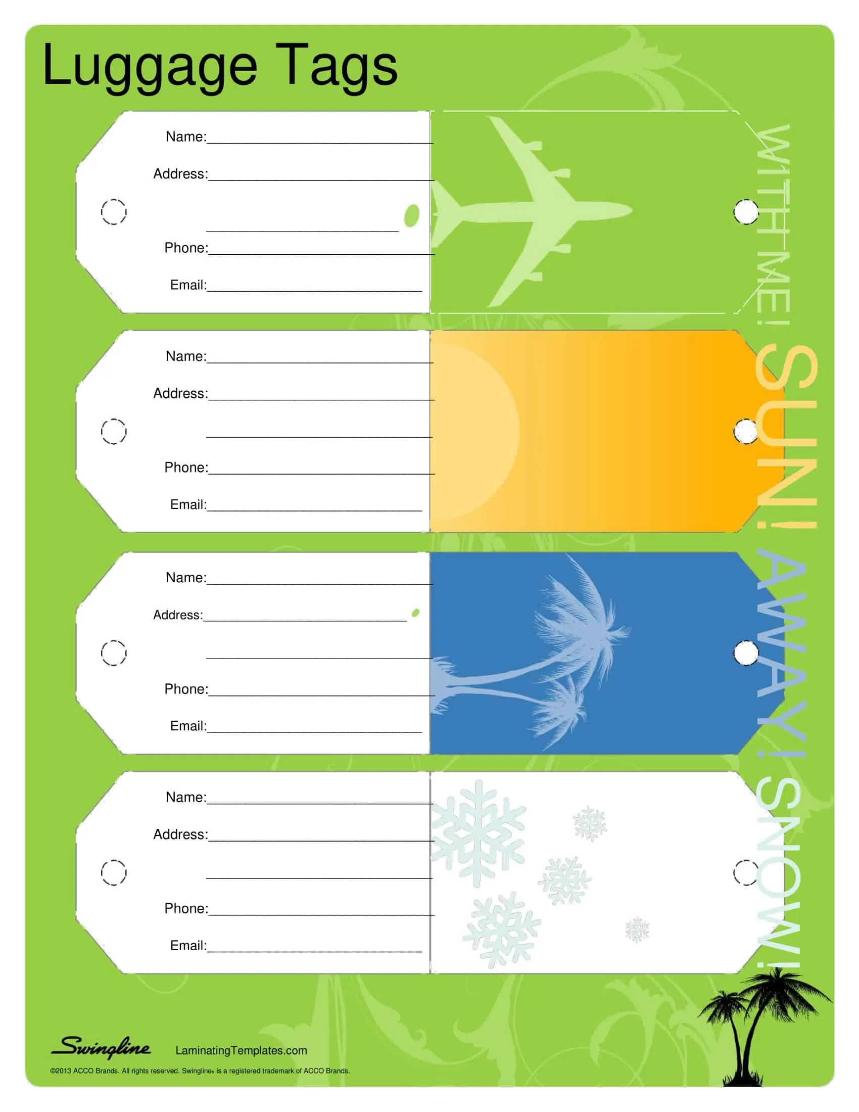 Luggage Tag Template Sample Luggage Tag Template Sample