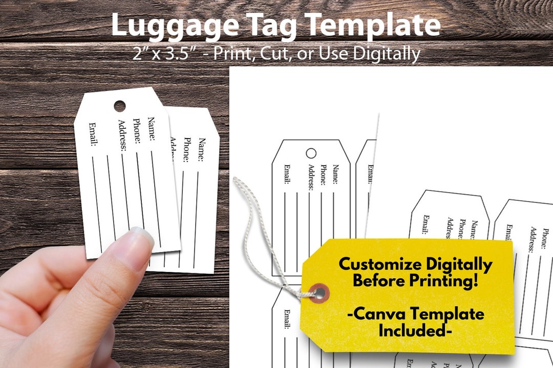 Luggage Tag Template Luggage Tag Template