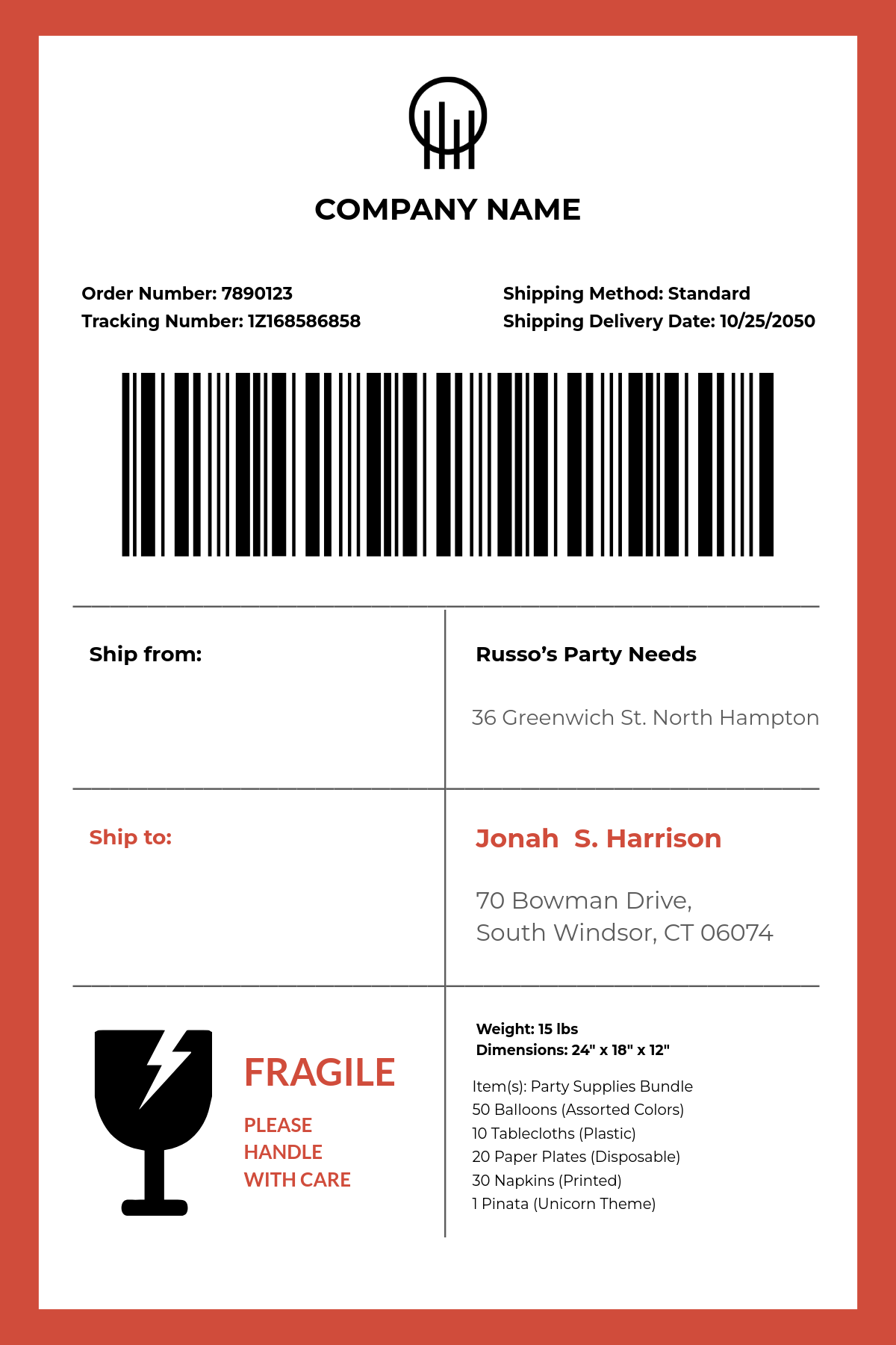Mailing Label Template