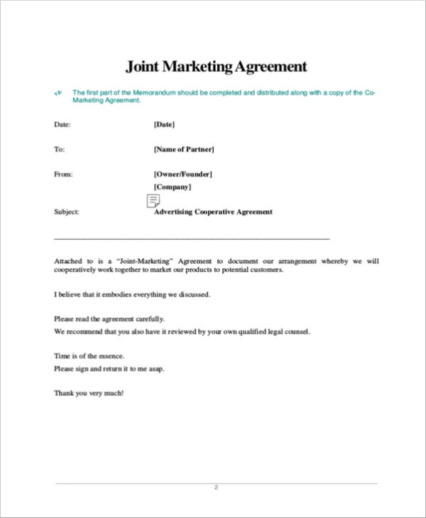 Marketing Agreement Template