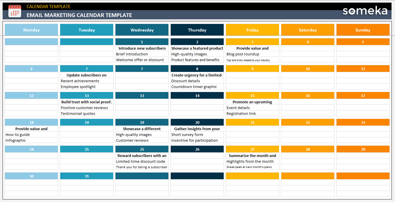 Marketing Calendar Template Example Marketing Calendar Template Example