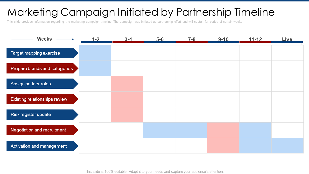 Marketing Timeline Template