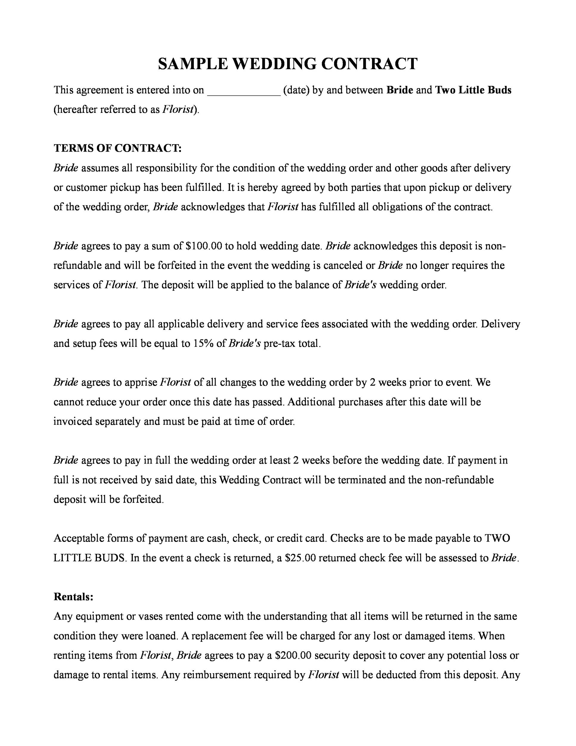 Marriage Agreement Template