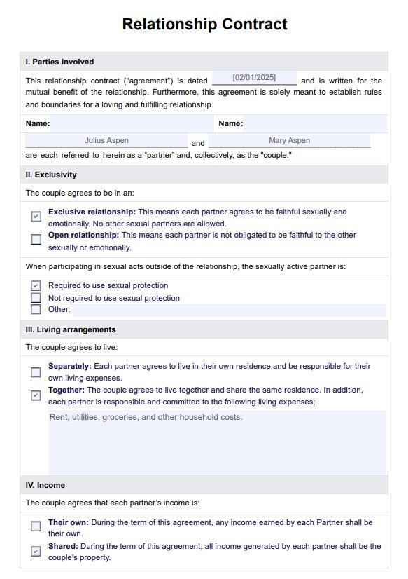 Marriage Agreement Template