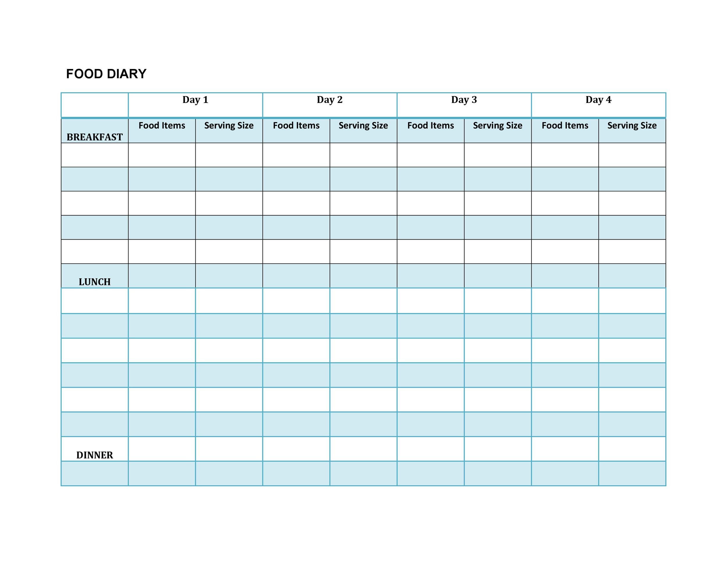 Meal Log Template