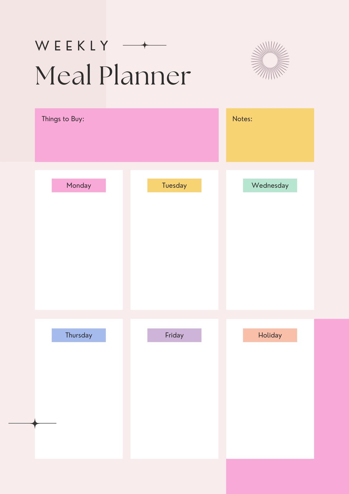 Meal Plan Template