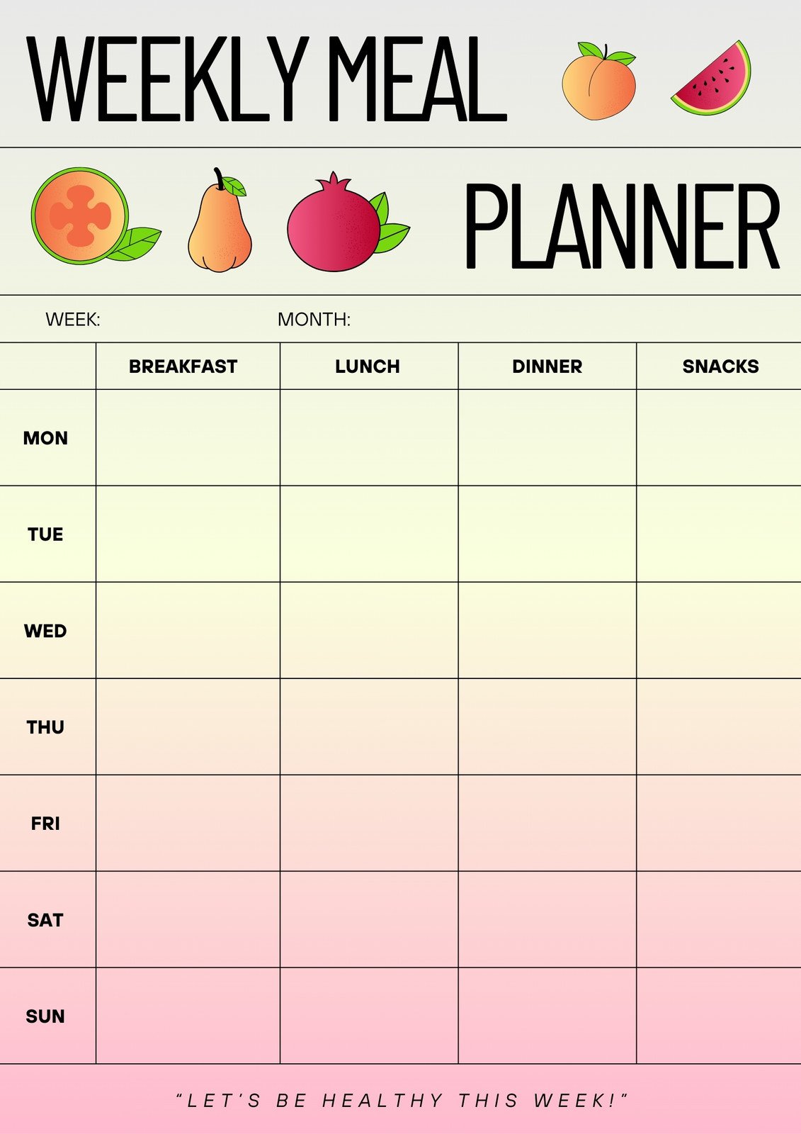 Meal Plan Template