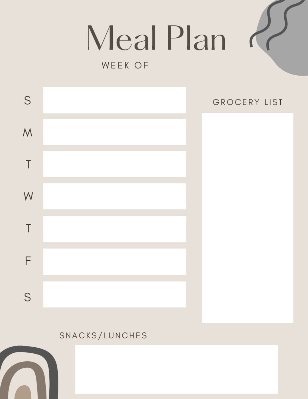 Meal Plan Template