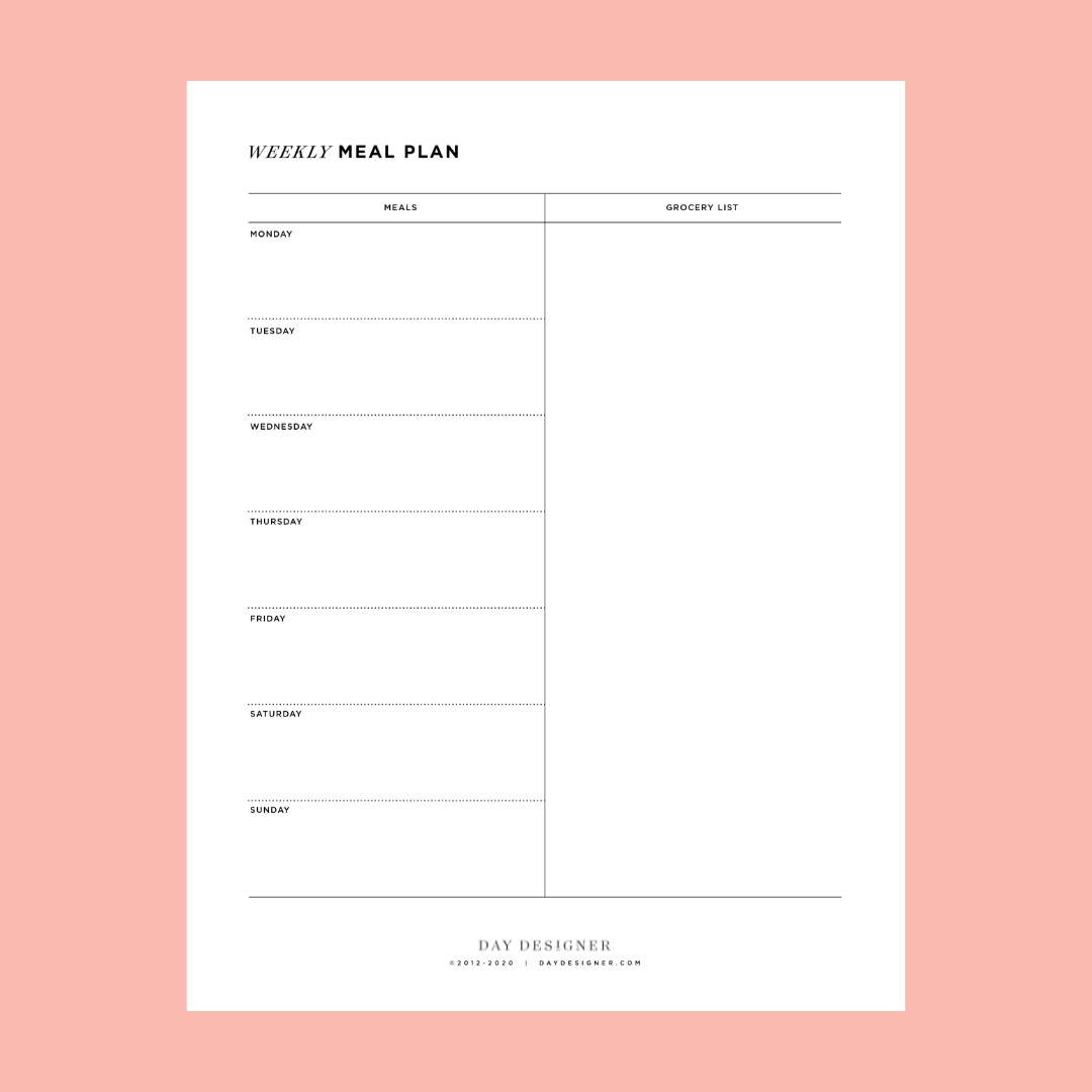 Meal Plan Template